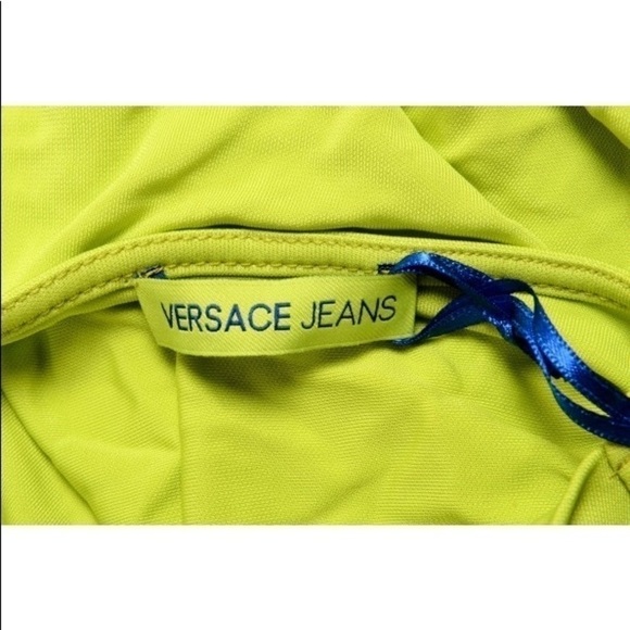 versace JEANS COUTURE Green Mock Neck Long Sleeve Top - Picture 8 of 11